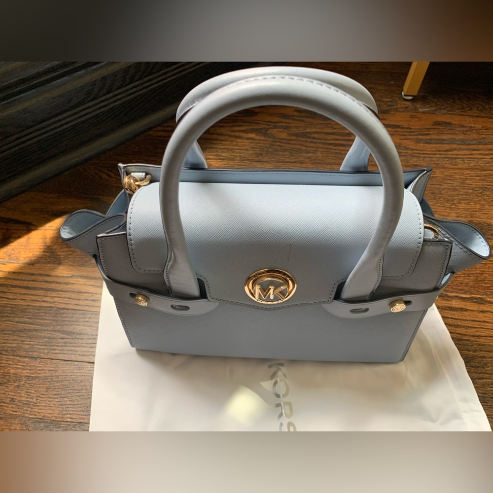 Michael Kors Blue Satchel with Gold Hardware - Picture 10 of 11